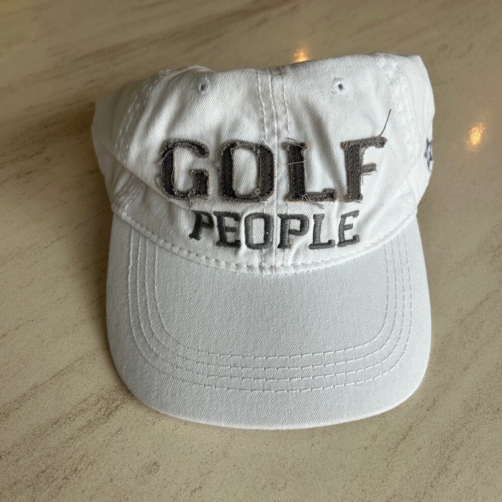 Golf People Hat, We People by Pavilion Brand White Golfing Cap, Adjustable